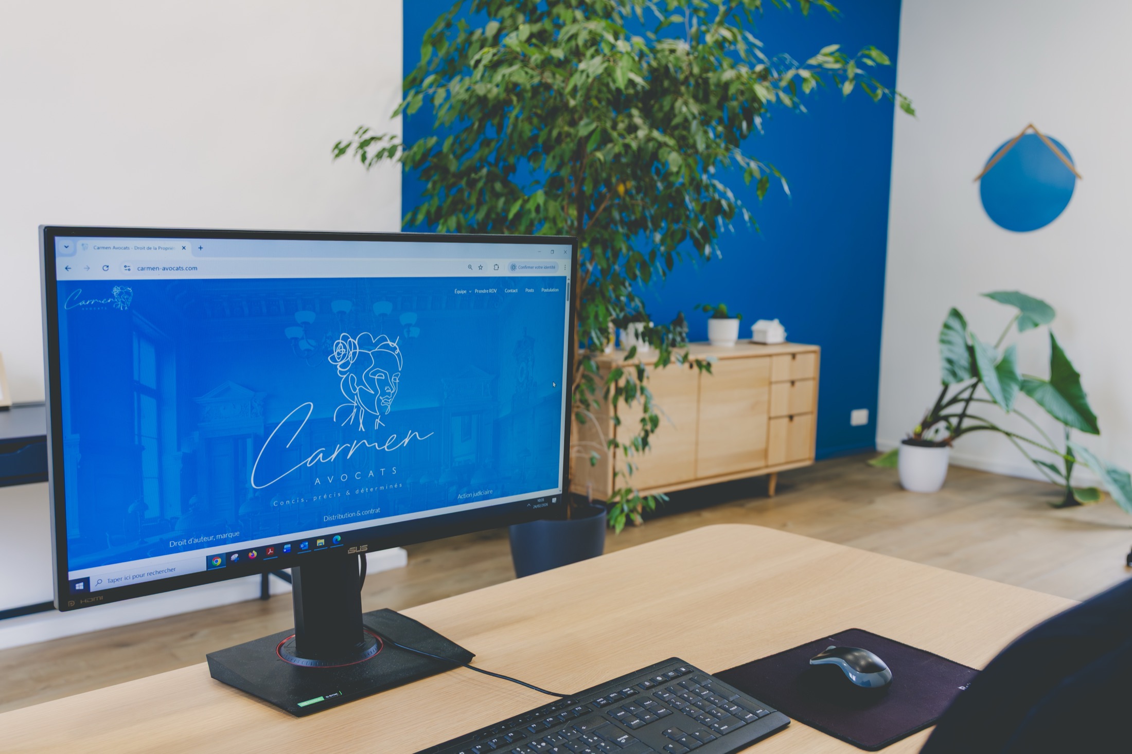 Poste de travail et site internet du client
